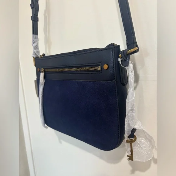 Fossil NWT Navy Blue Crossbody Bag - Picture 3 of 11